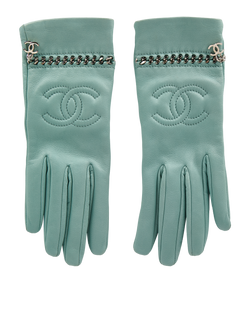 Chain Chain Gloves, Leather, Green, B, 3*